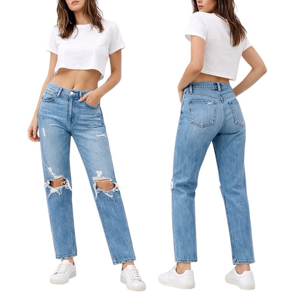SLVRLAKE Virginia Slim Distressed Jeans